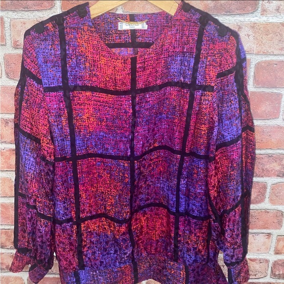 Celine Vintage Retro Multi colored, abstract print, 2piece set, top & skirt - Picture 4 of 14